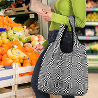 Black White Filipino Binakol Motifs Grocery Bag Mabuhay Philippines Festival Kusikus Pattern