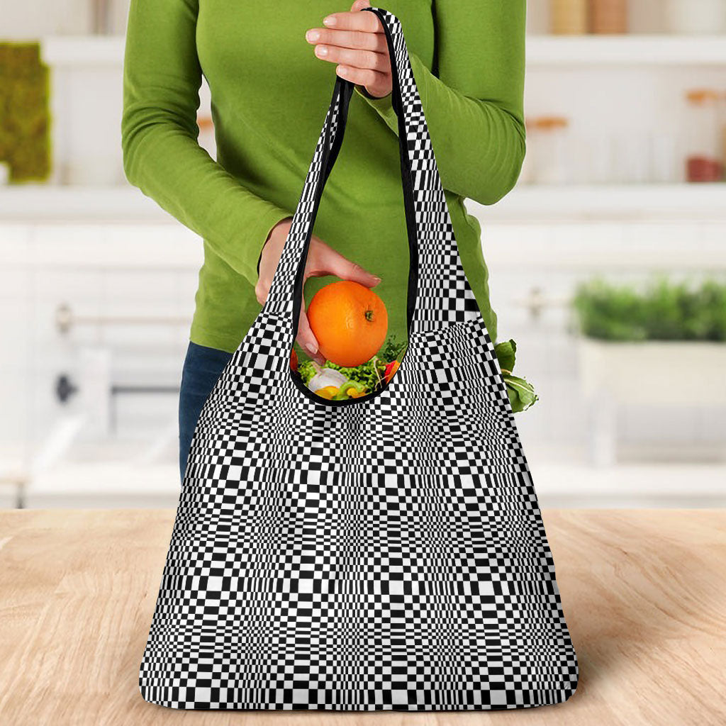 Black White Filipino Binakol Motifs Grocery Bag Mabuhay Philippines Festival Kusikus Pattern