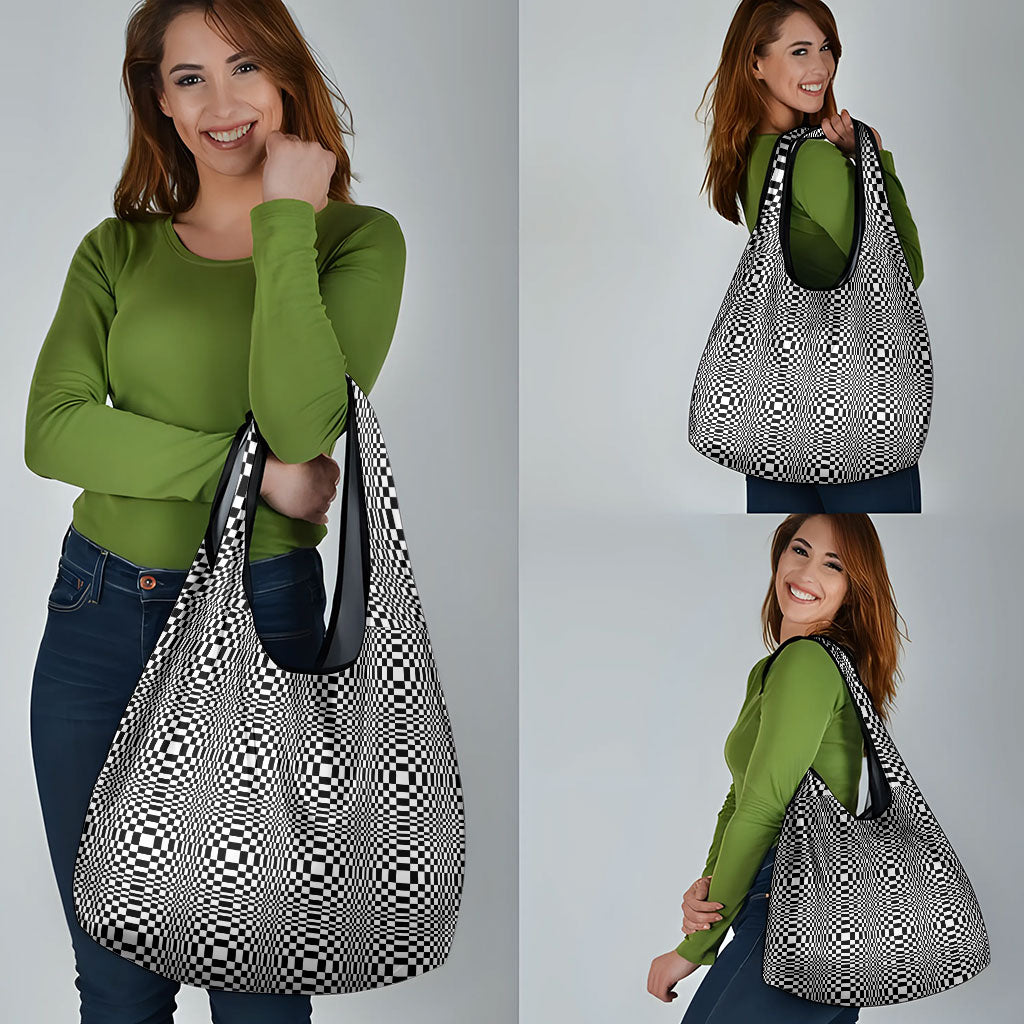 Black White Filipino Binakol Motifs Grocery Bag Mabuhay Philippines Festival Kusikus Pattern