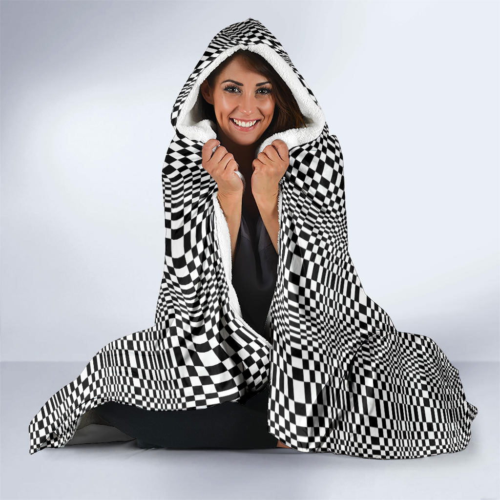 Black White Filipino Binakol Motifs Hooded Blanket Mabuhay Philippines Festival Kusikus Pattern