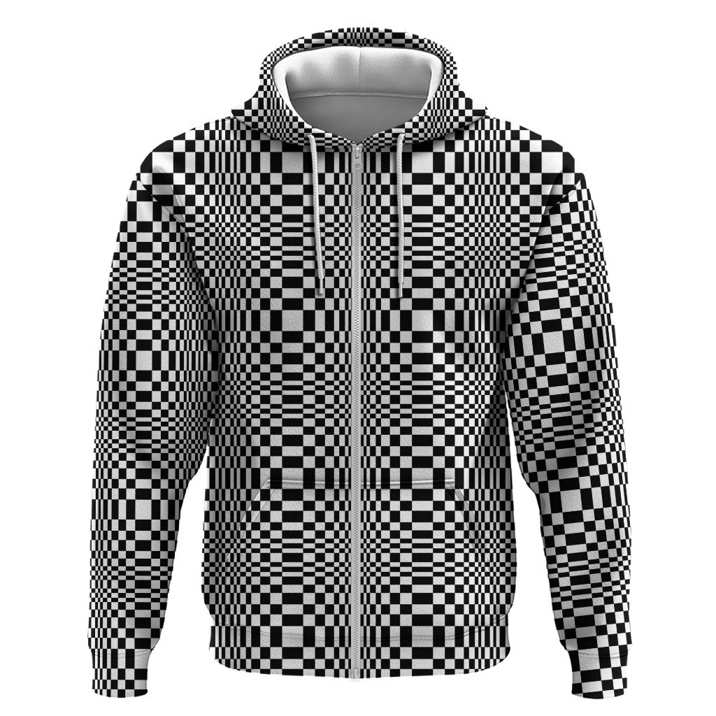 Black White Filipino Binakol Motifs Hoodie Mabuhay Philippines Festival Kusikus Pattern