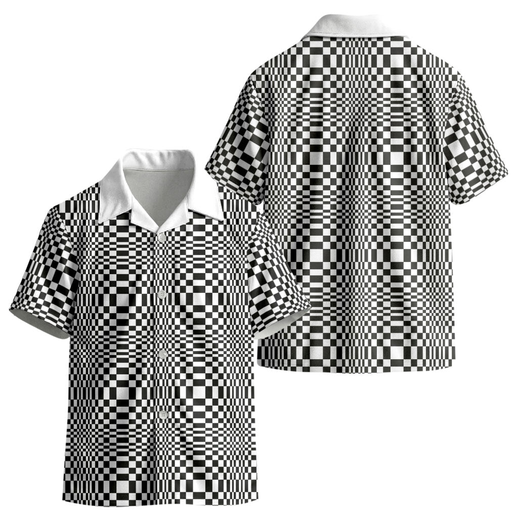 Black White Filipino Binakol Motifs Kid Hawaiian Shirt Mabuhay Philippines Festival Kusikus Pattern
