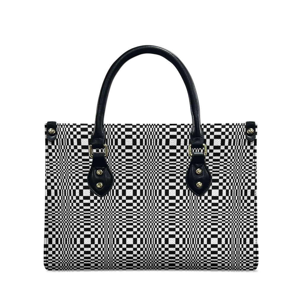 Black White Filipino Binakol Motifs Leather Bag Mabuhay Philippines Festival Kusikus Pattern