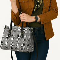 Black White Filipino Binakol Motifs Leather Bag Mabuhay Philippines Festival Kusikus Pattern