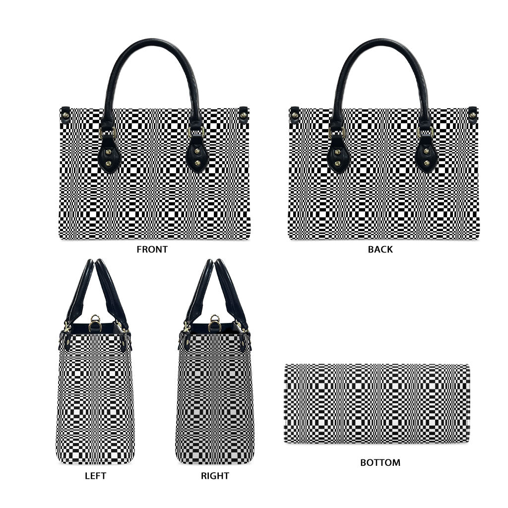 Black White Filipino Binakol Motifs Leather Bag Mabuhay Philippines Festival Kusikus Pattern