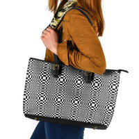Black White Filipino Binakol Motifs Leather Tote Bag Mabuhay Philippines Festival Kusikus Pattern