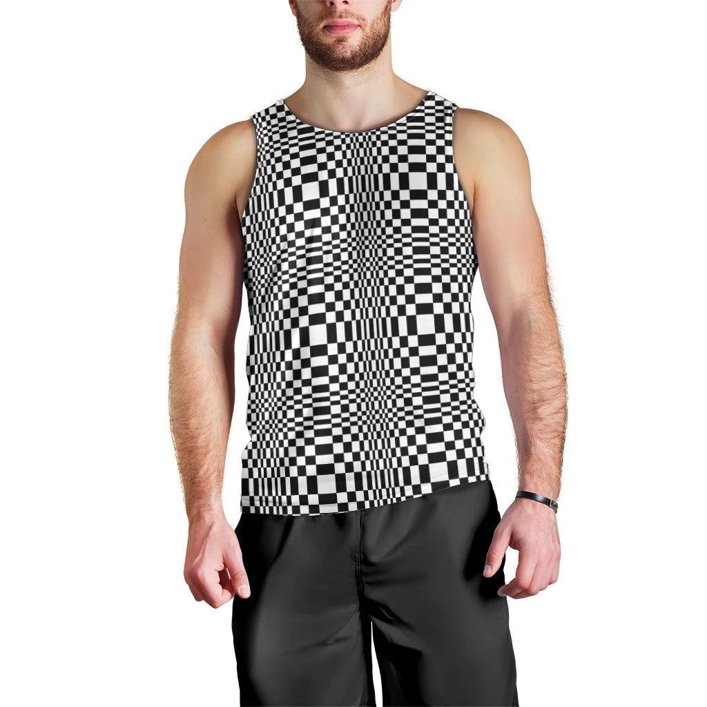 Black White Filipino Binakol Motifs Men Tank Top Mabuhay Philippines Festival Kusikus Pattern