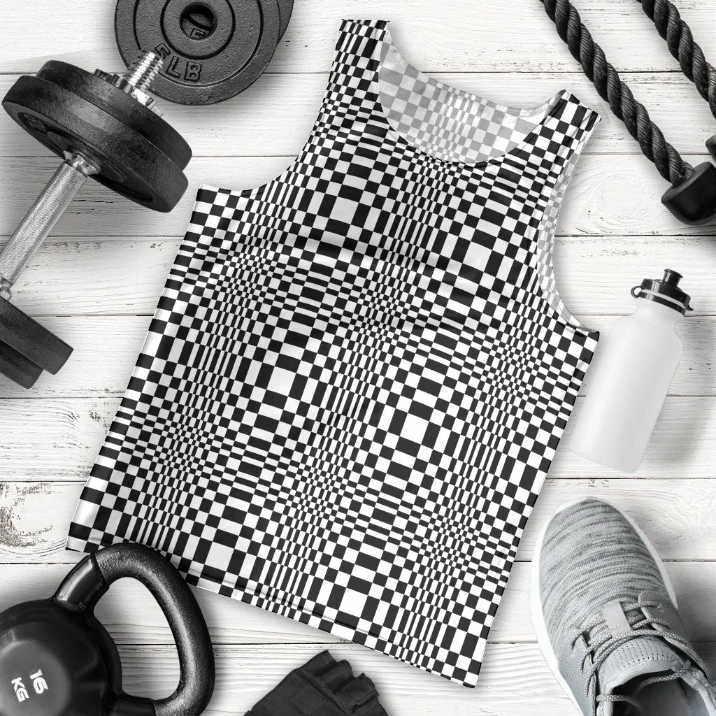 Black White Filipino Binakol Motifs Men Tank Top Mabuhay Philippines Festival Kusikus Pattern