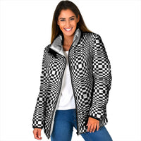 Black White Filipino Binakol Motifs Padded Jacket Mabuhay Philippines Festival Kusikus Pattern