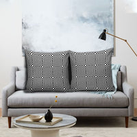 Black White Filipino Binakol Motifs Pillow Cover Mabuhay Philippines Festival Kusikus Pattern
