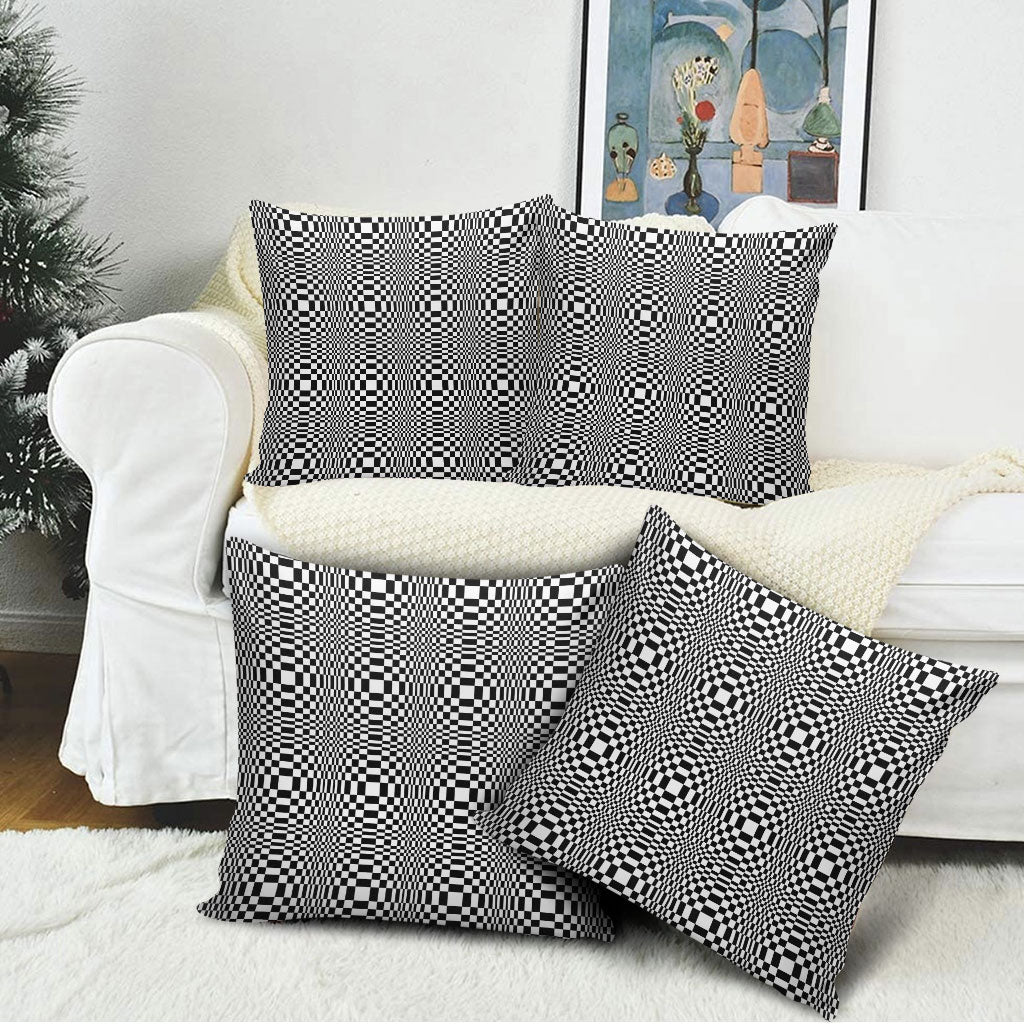 Black White Filipino Binakol Motifs Pillow Cover Mabuhay Philippines Festival Kusikus Pattern