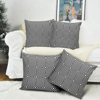 Black White Filipino Binakol Motifs Pillow Cover Mabuhay Philippines Festival Kusikus Pattern