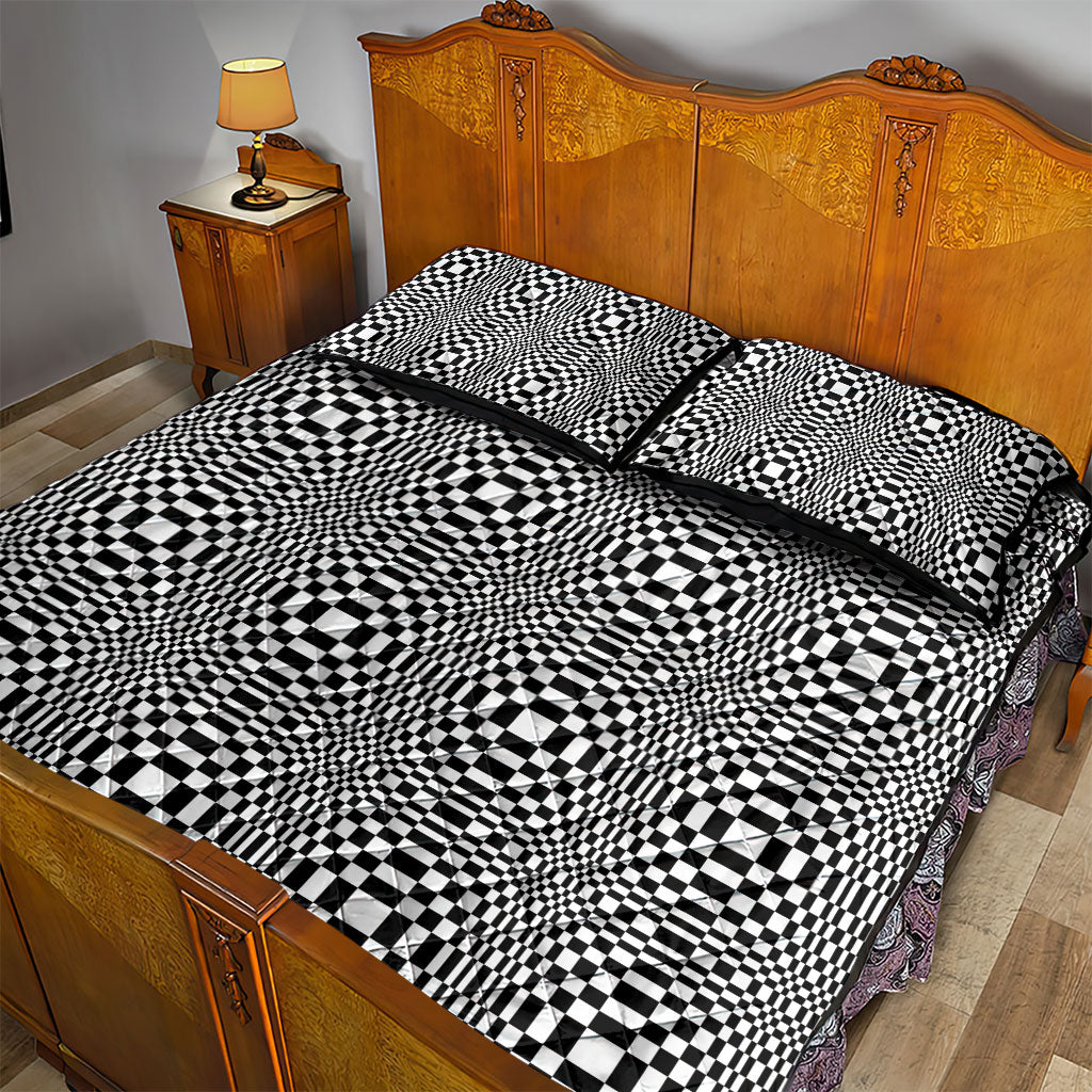 Black White Filipino Binakol Motifs Quilt Bed Set Mabuhay Philippines Festival Kusikus Pattern