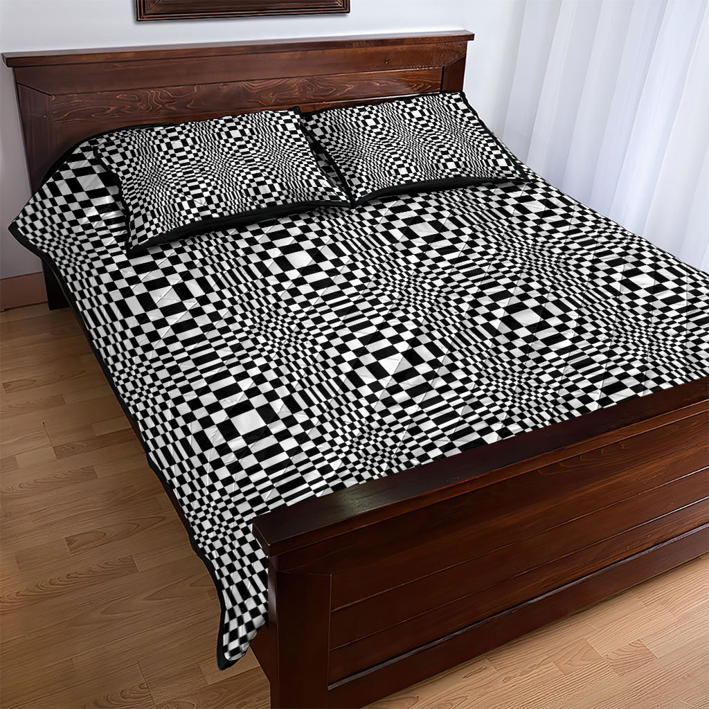 Black White Filipino Binakol Motifs Quilt Bed Set Mabuhay Philippines Festival Kusikus Pattern