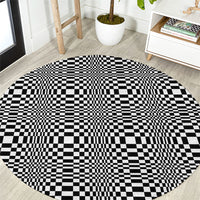 Black White Filipino Binakol Motifs Round Carpet Mabuhay Philippines Festival Kusikus Pattern
