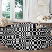 Black White Filipino Binakol Motifs Round Carpet Mabuhay Philippines Festival Kusikus Pattern