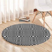Black White Filipino Binakol Motifs Round Carpet Mabuhay Philippines Festival Kusikus Pattern