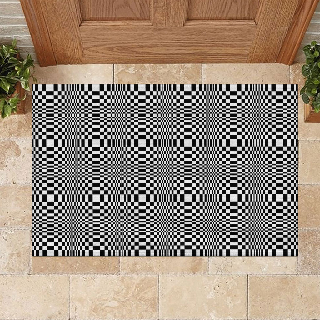Black White Filipino Binakol Motifs Rubber Doormat Mabuhay Philippines Festival Kusikus Pattern