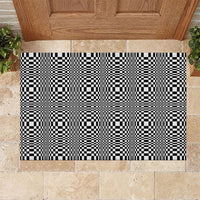 Black White Filipino Binakol Motifs Rubber Doormat Mabuhay Philippines Festival Kusikus Pattern