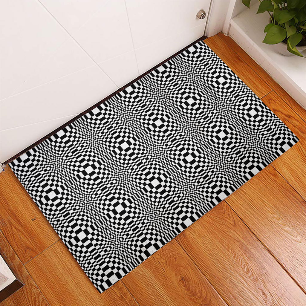 Black White Filipino Binakol Motifs Rubber Doormat Mabuhay Philippines Festival Kusikus Pattern