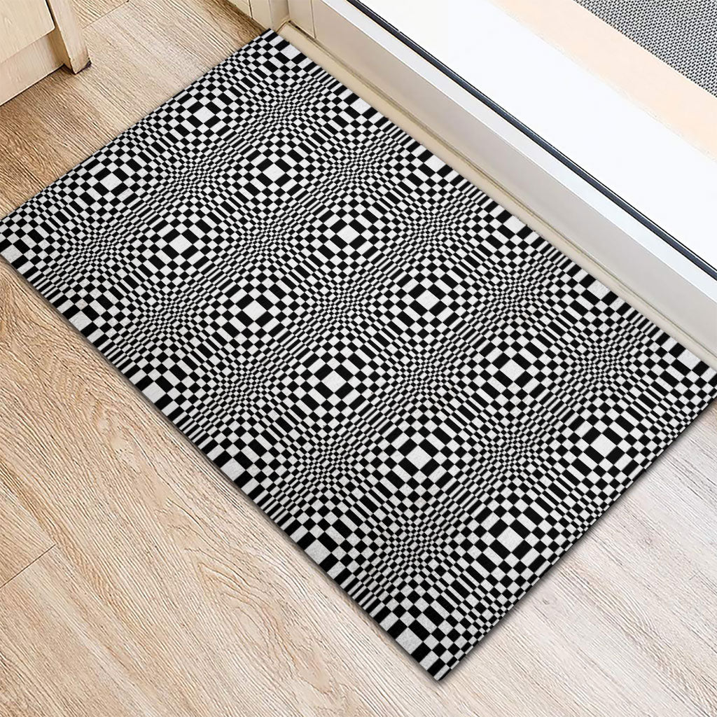 Black White Filipino Binakol Motifs Rubber Doormat Mabuhay Philippines Festival Kusikus Pattern