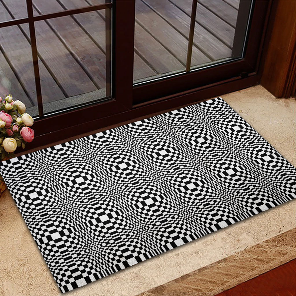 Black White Filipino Binakol Motifs Rubber Doormat Mabuhay Philippines Festival Kusikus Pattern