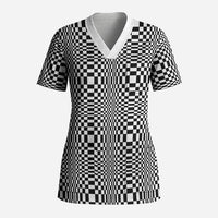 Black White Filipino Binakol Motifs Scrub Top Mabuhay Philippines Festival Kusikus Pattern