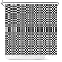 Black White Filipino Binakol Motifs Shower Curtain Mabuhay Philippines Festival Kusikus Pattern