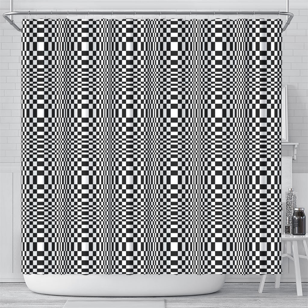 Black White Filipino Binakol Motifs Shower Curtain Mabuhay Philippines Festival Kusikus Pattern