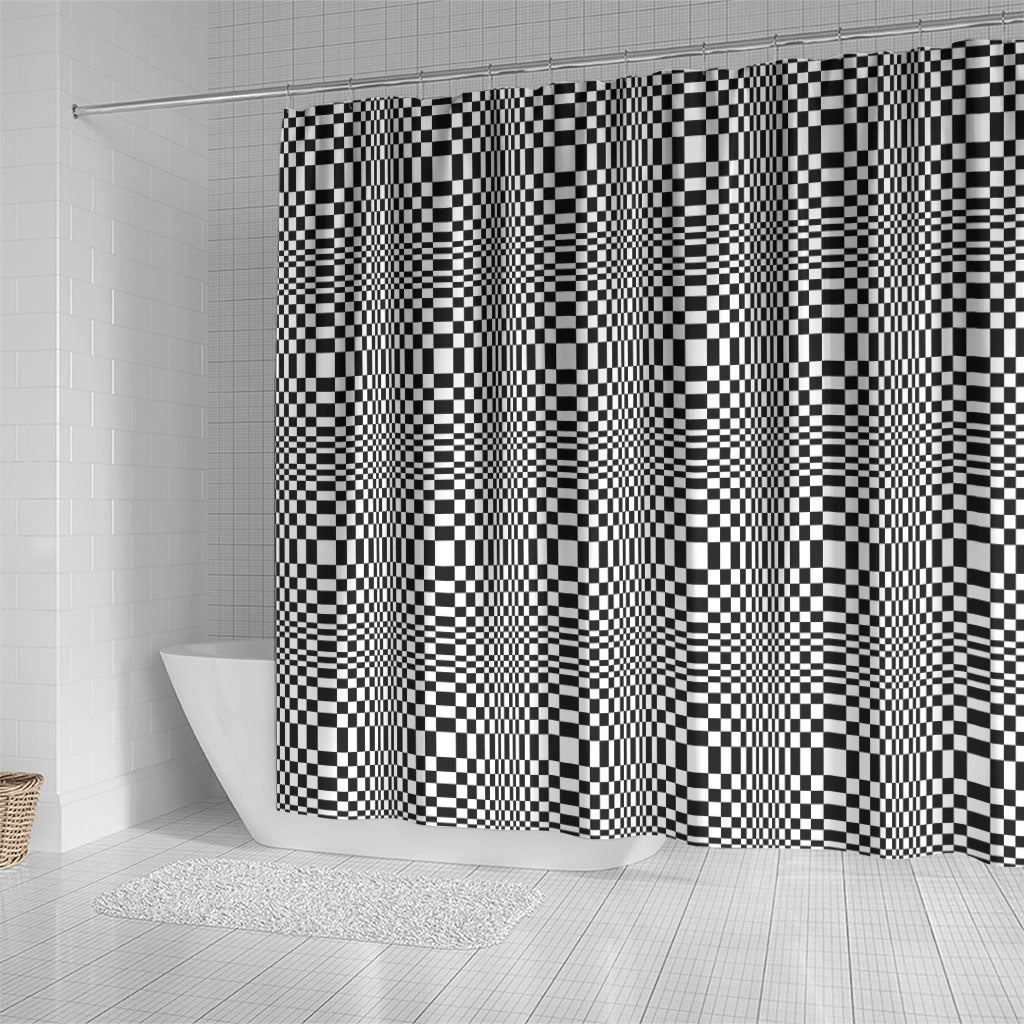 Black White Filipino Binakol Motifs Shower Curtain Mabuhay Philippines Festival Kusikus Pattern