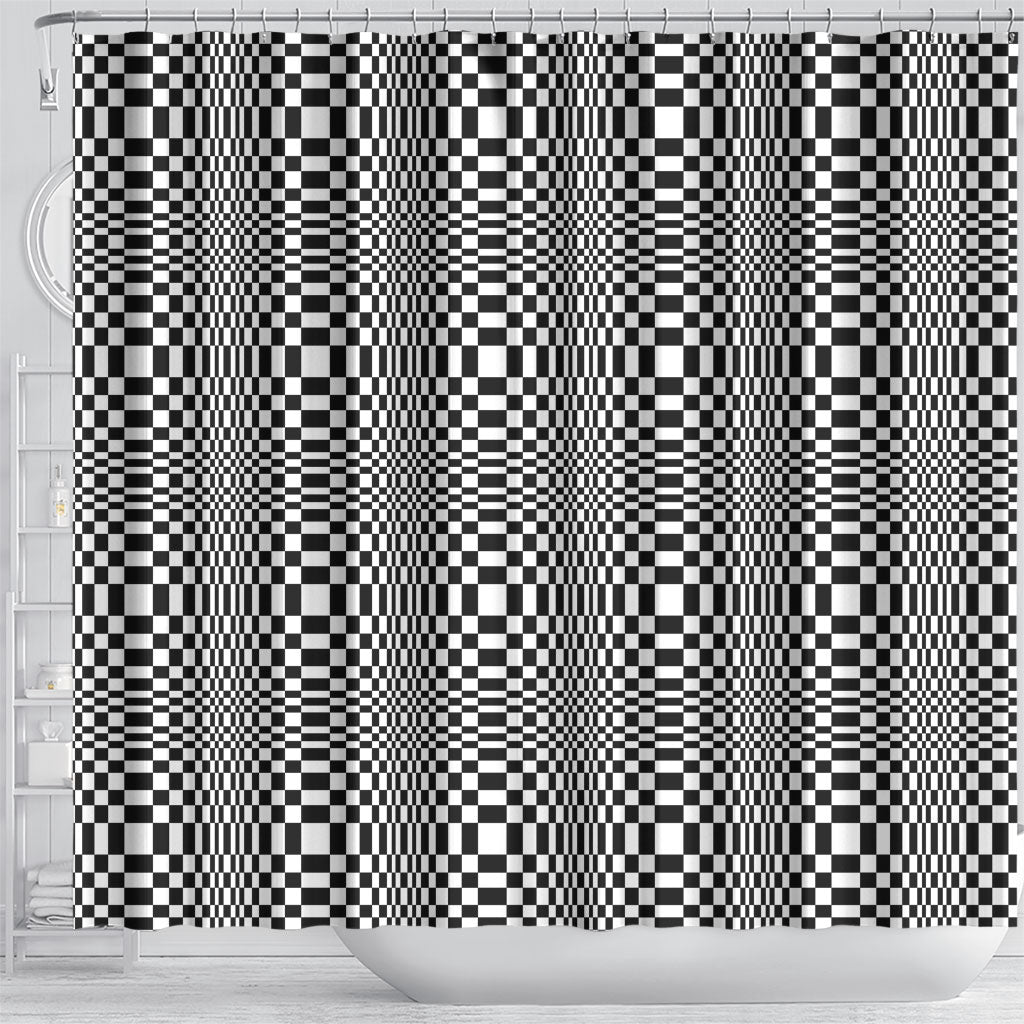 Black White Filipino Binakol Motifs Shower Curtain Mabuhay Philippines Festival Kusikus Pattern