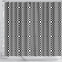 Black White Filipino Binakol Motifs Shower Curtain Mabuhay Philippines Festival Kusikus Pattern