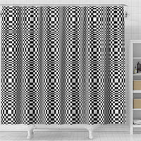 Black White Filipino Binakol Motifs Shower Curtain Mabuhay Philippines Festival Kusikus Pattern