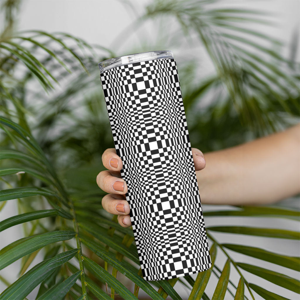 Black White Filipino Binakol Motifs Skinny Tumbler Mabuhay Philippines Festival Kusikus Pattern