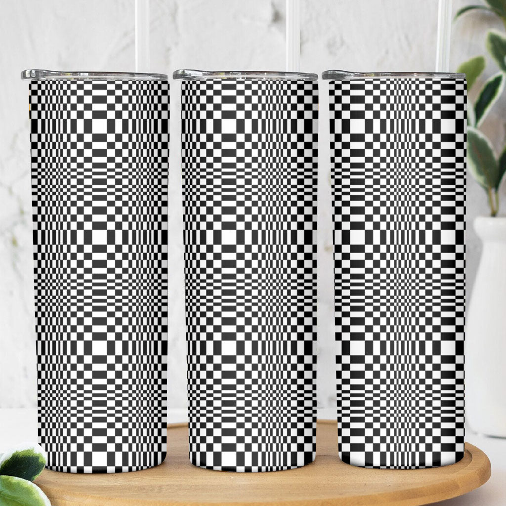 Black White Filipino Binakol Motifs Skinny Tumbler Mabuhay Philippines Festival Kusikus Pattern