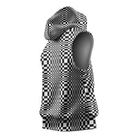 Black White Filipino Binakol Motifs Sleeveless Hoodie Mabuhay Philippines Festival Kusikus Pattern