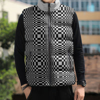 Black White Filipino Binakol Motifs Sleeveless Puffer Jacket Mabuhay Philippines Festival Kusikus Pattern