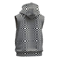 Black White Filipino Binakol Motifs Sleeveless Zip Hoodie Mabuhay Philippines Festival Kusikus Pattern