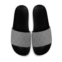 Black White Filipino Binakol Motifs Slide Sandals Mabuhay Philippines Festival Kusikus Pattern