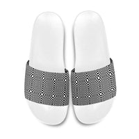 Black White Filipino Binakol Motifs Slide Sandals Mabuhay Philippines Festival Kusikus Pattern