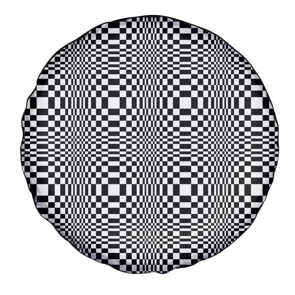 Black White Filipino Binakol Motifs Spare Tire Cover Mabuhay Philippines Festival Kusikus Pattern