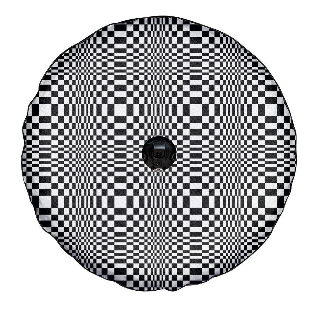 Black White Filipino Binakol Motifs Spare Tire Cover Mabuhay Philippines Festival Kusikus Pattern