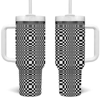 Black White Filipino Binakol Motifs Tumbler With Handle Mabuhay Philippines Festival Kusikus Pattern