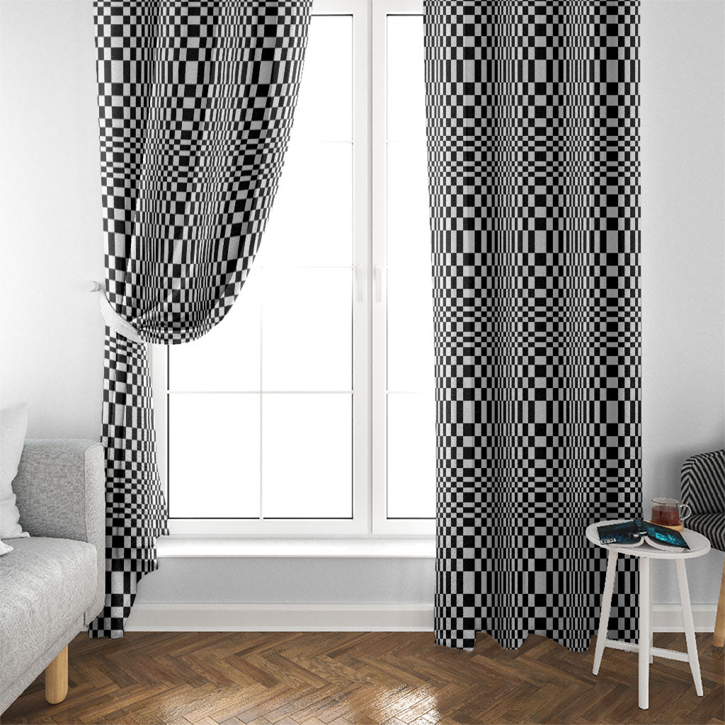 Black White Filipino Binakol Motifs Window Curtain Mabuhay Philippines Festival Kusikus Pattern