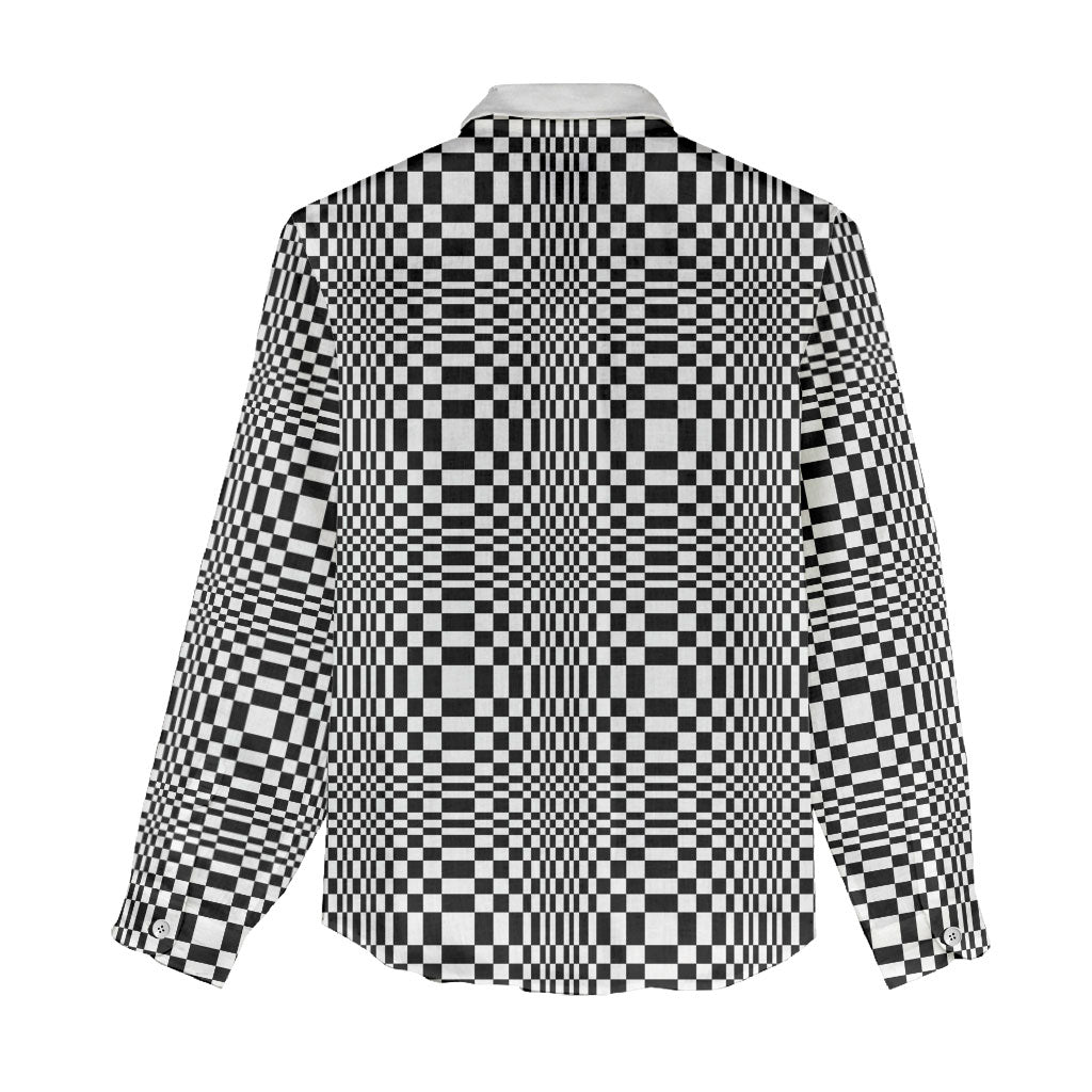 Black White Filipino Binakol Motifs Women Casual Shirt Mabuhay Philippines Festival Kusikus Pattern
