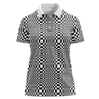 Black White Filipino Binakol Motifs Women Polo Shirt Mabuhay Philippines Festival Kusikus Pattern