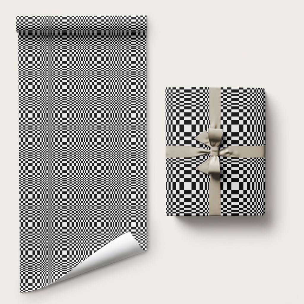 Black White Filipino Binakol Motifs Wrapping Paper Mabuhay Philippines Festival Kusikus Pattern