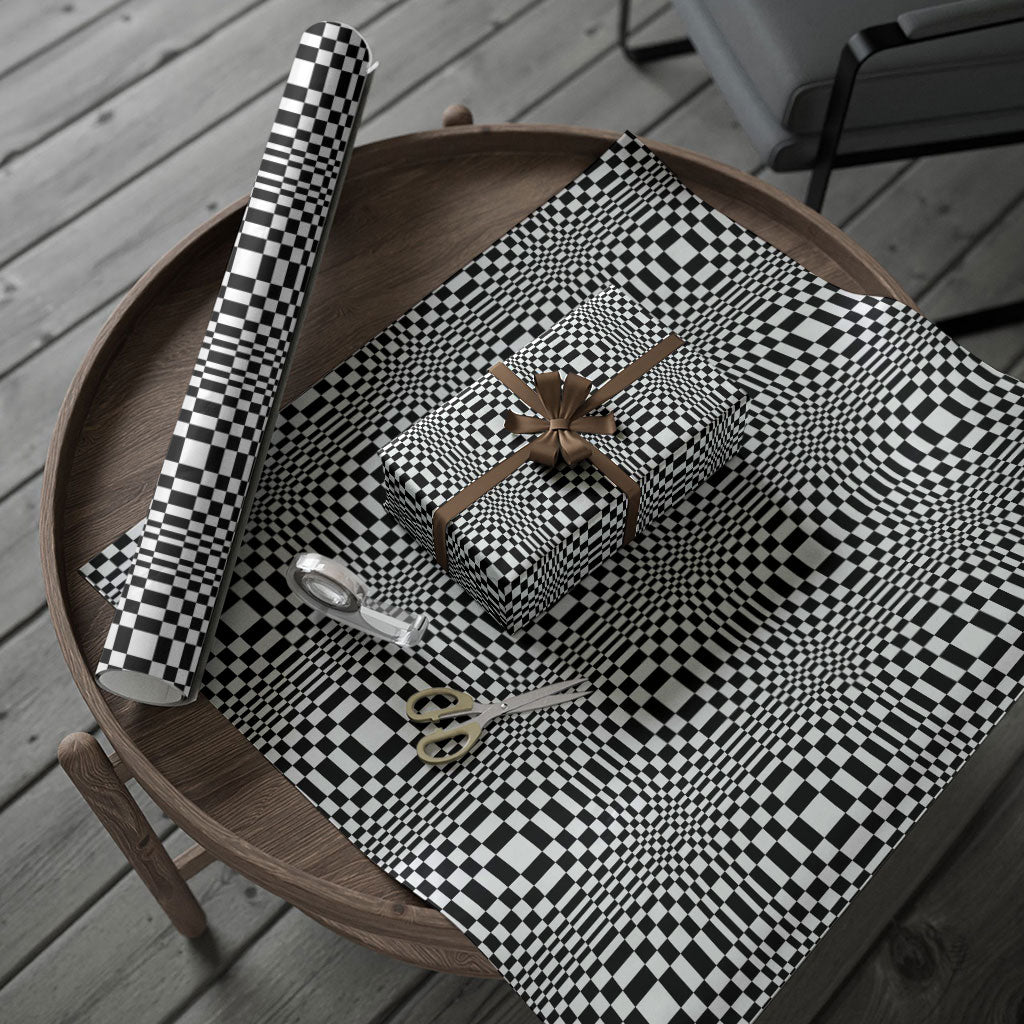 Black White Filipino Binakol Motifs Wrapping Paper Mabuhay Philippines Festival Kusikus Pattern