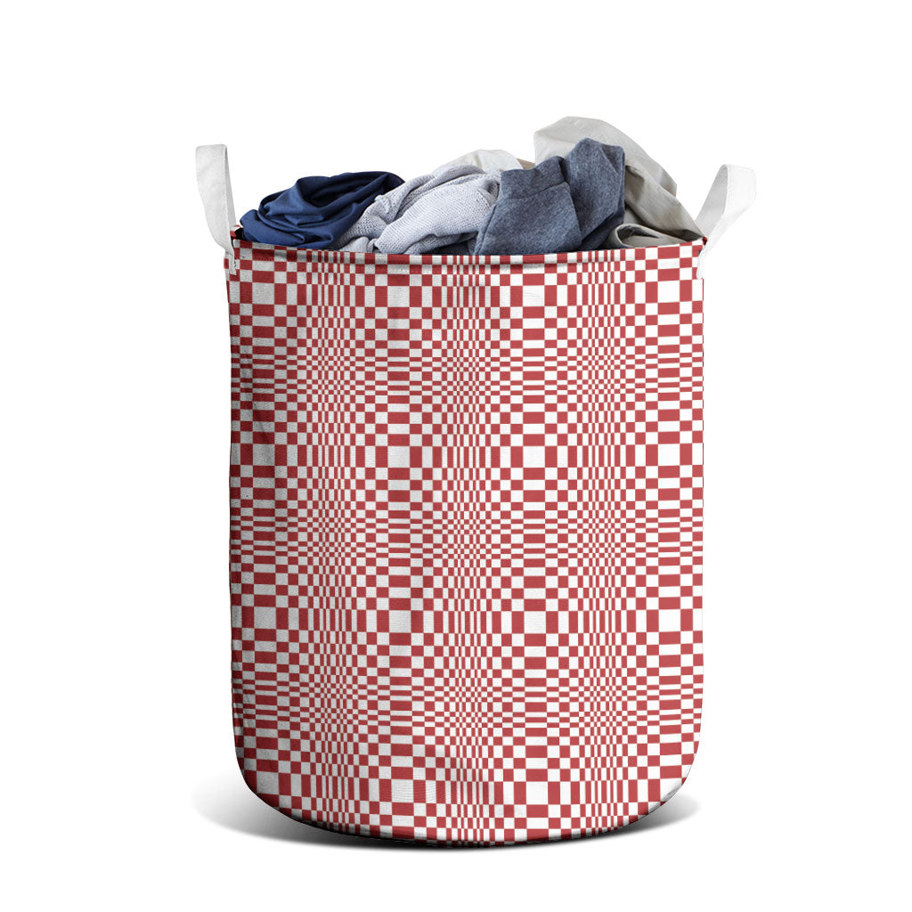 Red White Filipino Binakol Motifs Laundry Basket Mabuhay Philippines Festival Kusikus Pattern