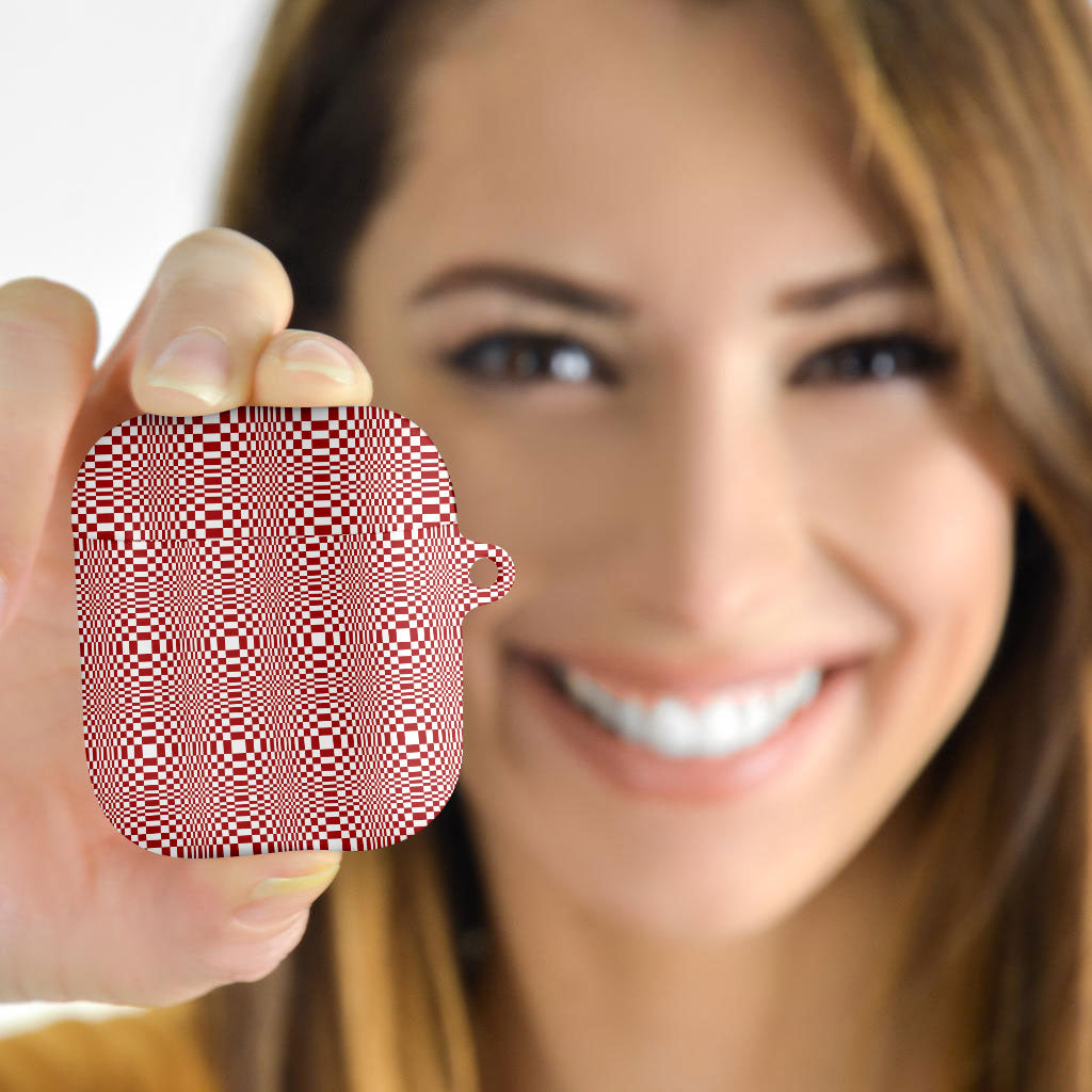 Red White Filipino Binakol Motifs AirPods Case Mabuhay Philippines Festival Kusikus Pattern